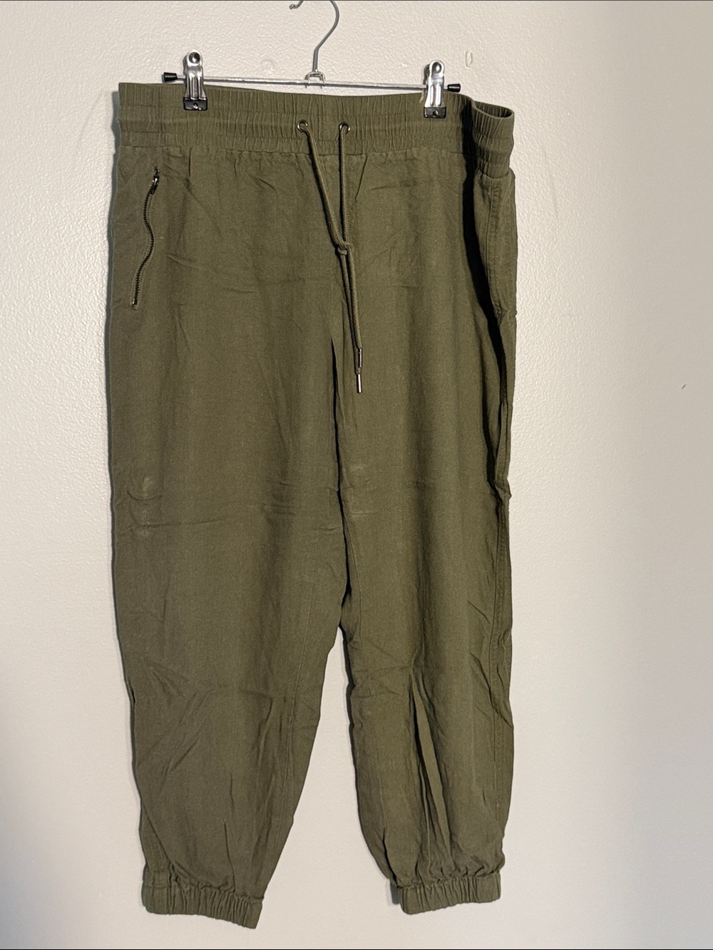 Men's Olive Jogger Pants with Drawstring